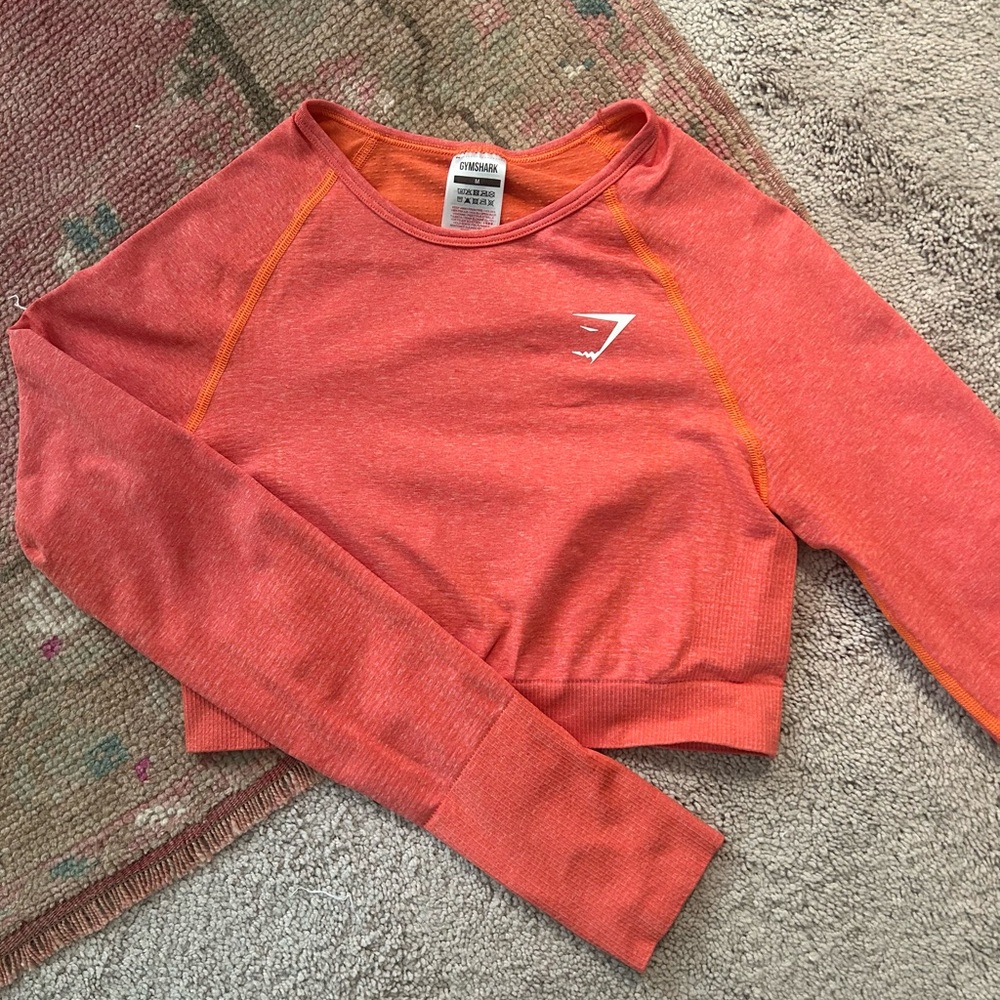 Gymshark Long Sleeve Orange Crop Top